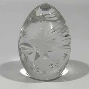 Sullivans Handmade In Poland Lead Crystal Morning Star Paperweight Egg 2000